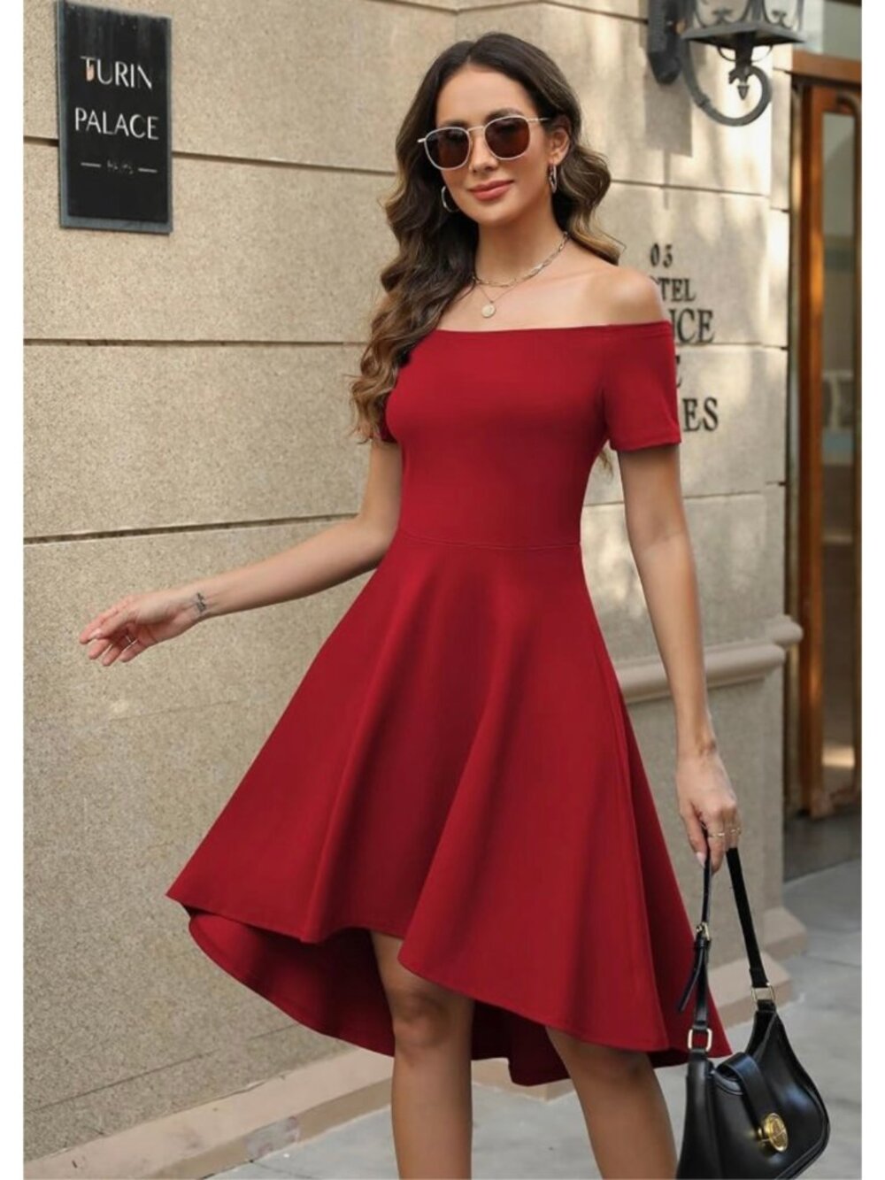 NWT Sarin Mathews Off-the-Shoulder High-Low Cocktail Dress - Size M